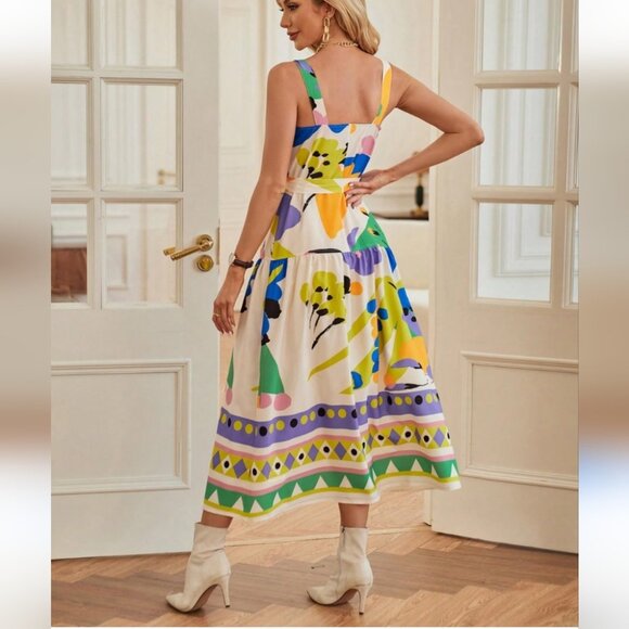 Zara printed vibrant Gorgeous maxi dress vacation - Picture 10 of 10